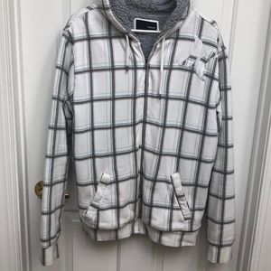 Hurley Lined Plaid Hoodie sz L